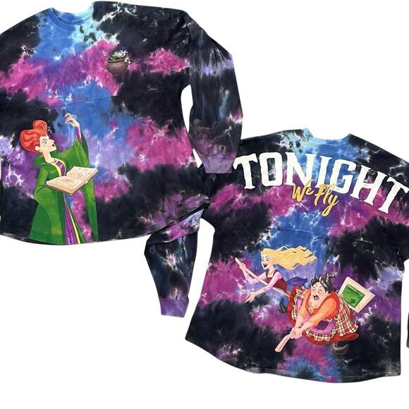 Disney Parks Hocus Pocus Tonight We Fly Spirit Jersey Adult Size XL Tie Dye - Picture 1 of 13